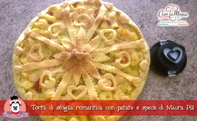 torta sfoglia patate speck cutter heart crea la magia monsieur cuisine moulinex cuisine companion ricette cuco bimby ricettecuco maura pili