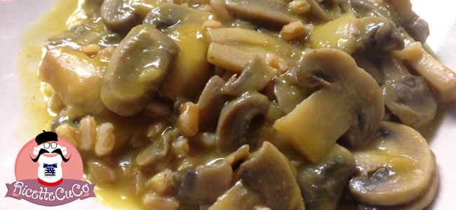 Farrotto con funghi champignon con il Cuisine Companion